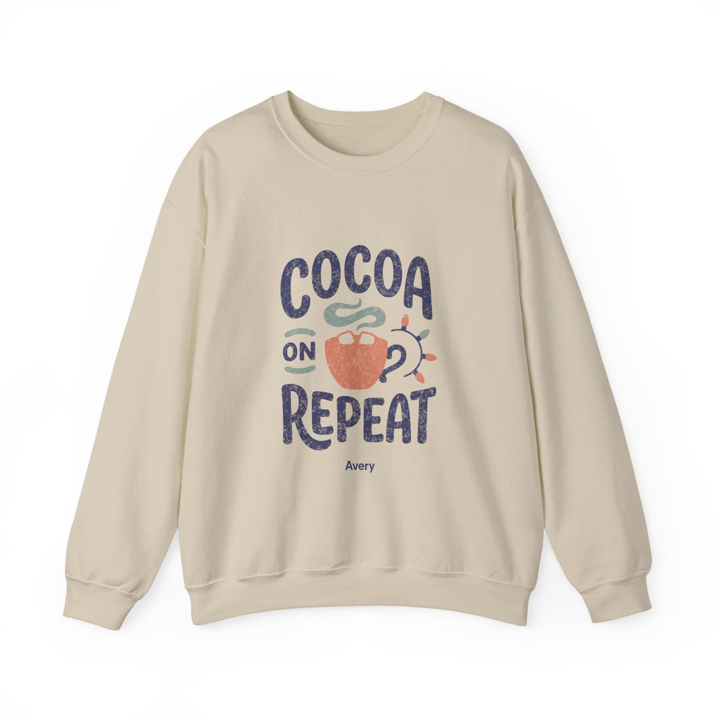 Cocoa on Repeat | Personalized Christmas Crewneck