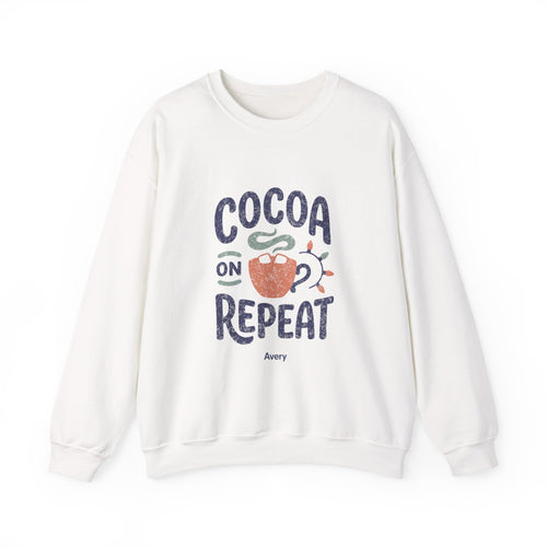 Cocoa on Repeat | Personalized Christmas Crewneck